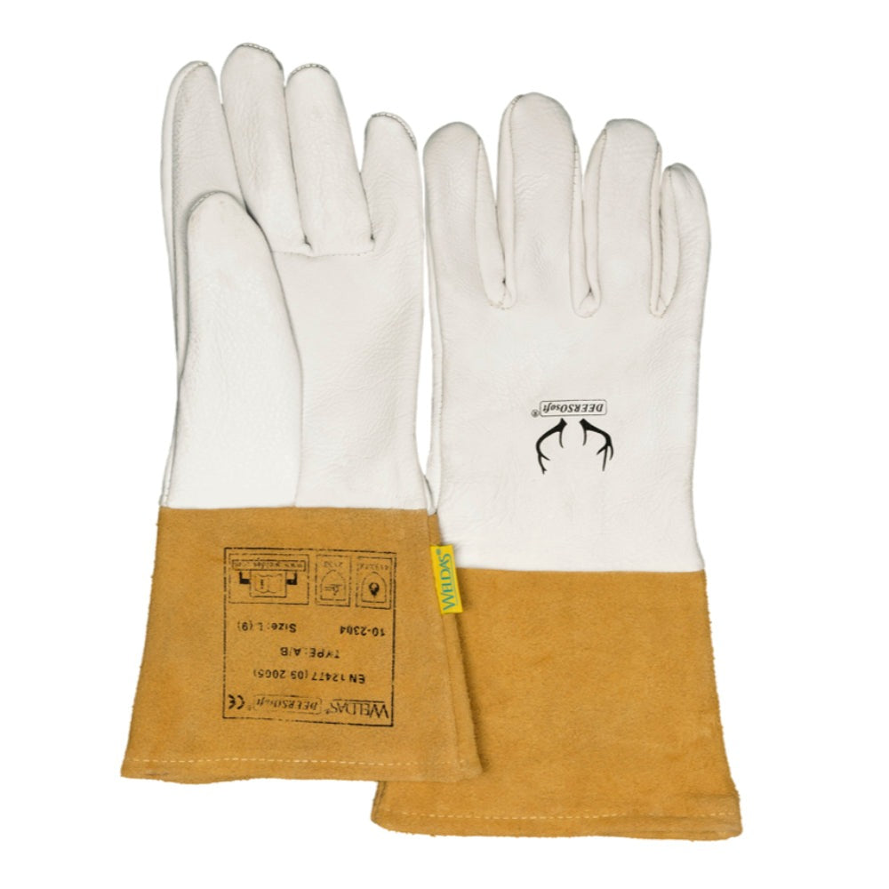 Weldas Deerkskin with Split Cowhide Cuff TIG Gauntlet