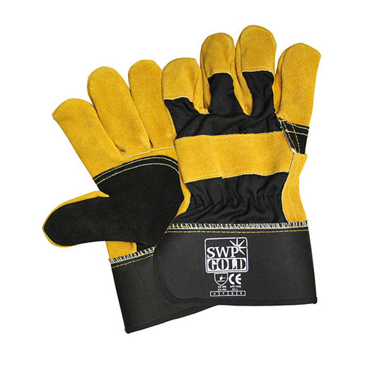 SWP Gold Size 10 Premium Split Leather Rigger Gloves