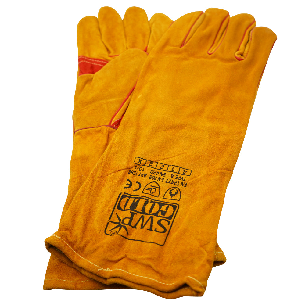 SWP Gold Size 10 Premium Split Leather MIG Gauntlet