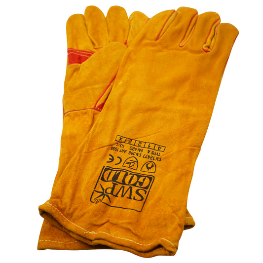 SWP Gold Size 10 Premium Split Leather MIG Gauntlet