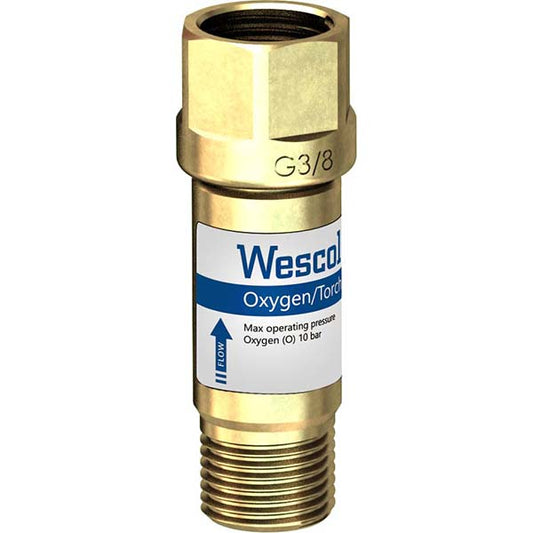 Wescol Type 84 (T84) Torch Mounted Oxygen Flashback Arrestor