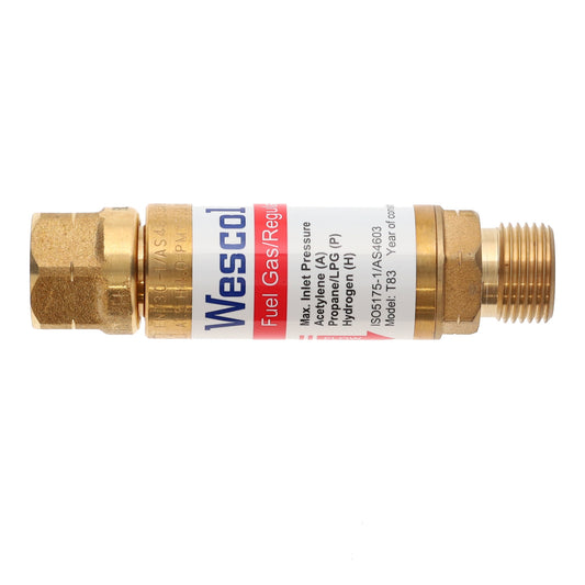 Wescol Type 83 (T83) Regulator Mounted Fuel Gas Flashback Arrestor