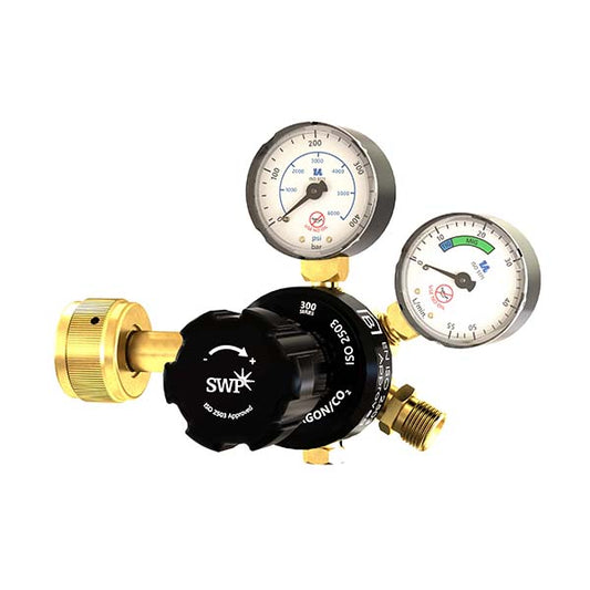 Superflow Single Stage Argon/CO2 30lpm - Nevoc Fitting Side Entry MIG Welding Flow Regulator
