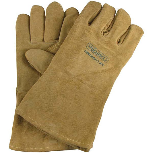 Weldas Size 10 Bucktan Wide Body Comfort Lining Reinforced Palm MIG Gauntlet
