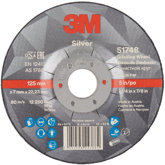 3M™ Silver Depressed Centre Grinding Wheel, T27