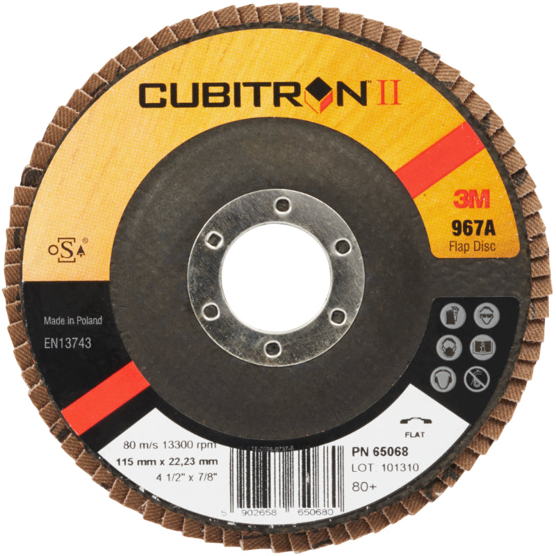 3M™ Cubitron™ II Flap Disc 967A, 115 mm, Flat