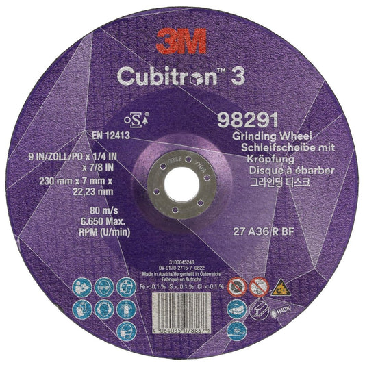 3M™ Cubitron™ 3 Depressed Centre Grinding Wheel 36+