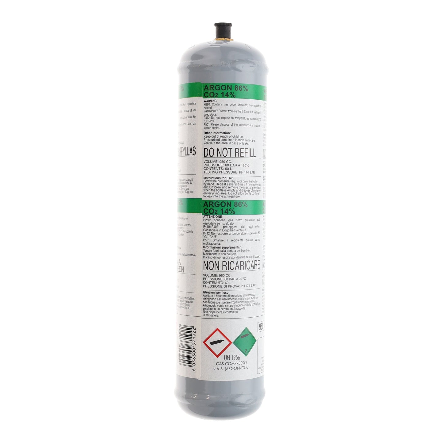 SWP 60lt Disposable Gas Cylinder