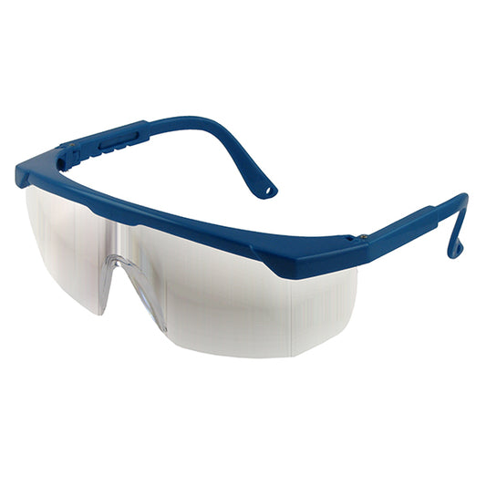 SWP Blue Framed Anti-Scratch Clear Single Lens Safety Goggles