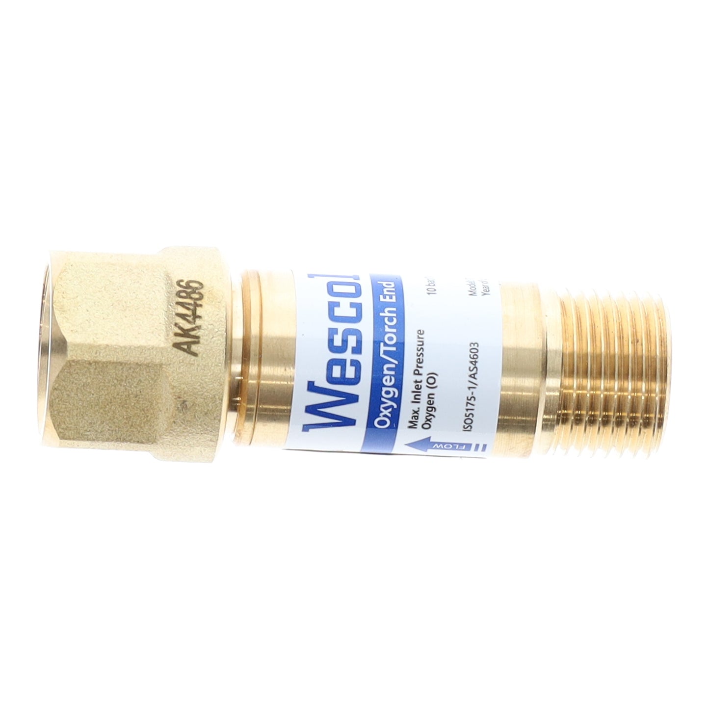 Wescol Type 84 (T84) Torch Mounted Oxygen Flashback Arrestor