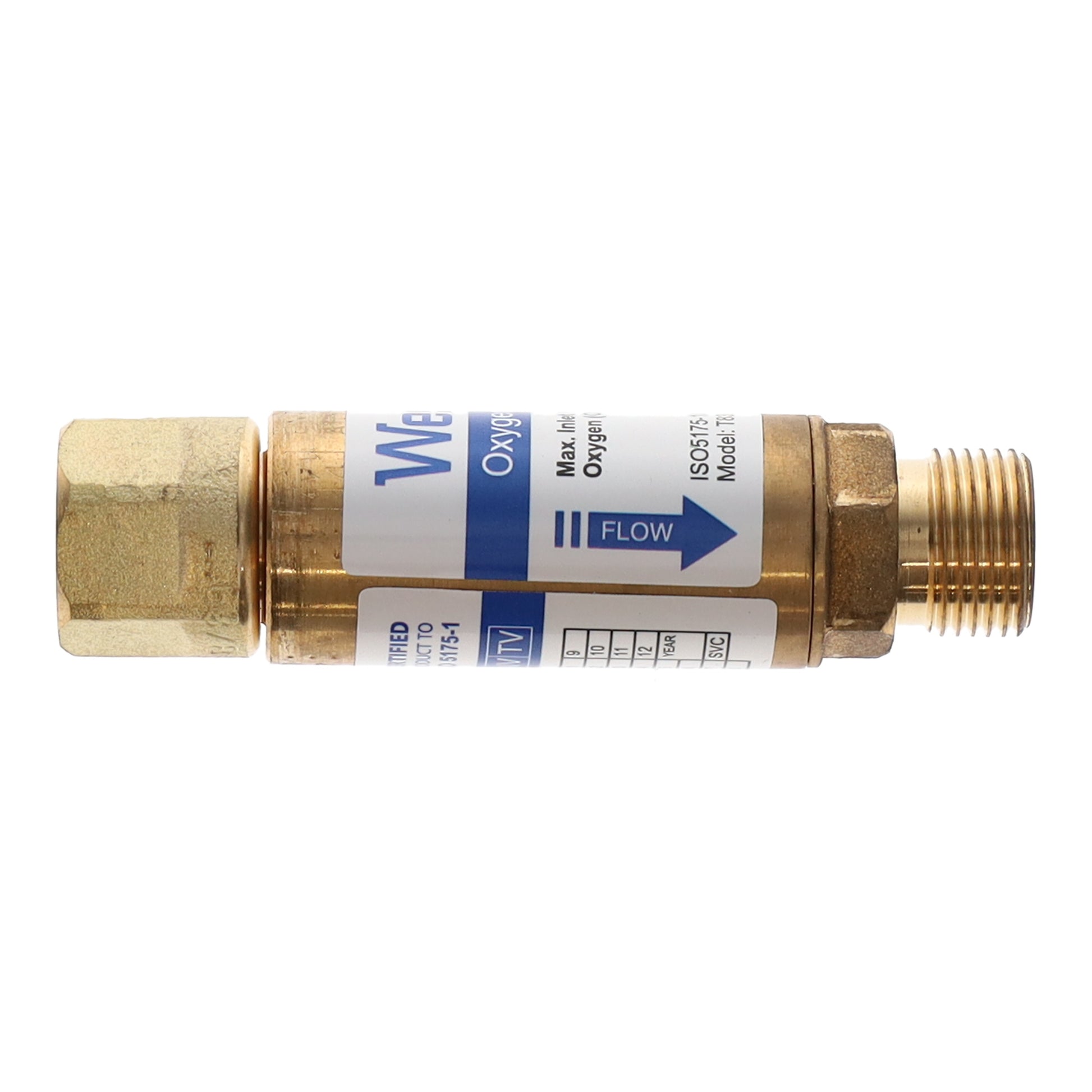 Wescol Type 83 (T83) Regulator Mounted Oxygen Flashback Arrestor