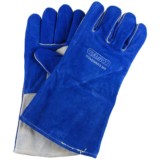 Weldas Size 10 Blue Cowhide Comfoflex Reinforced Palm MIG Gauntlet