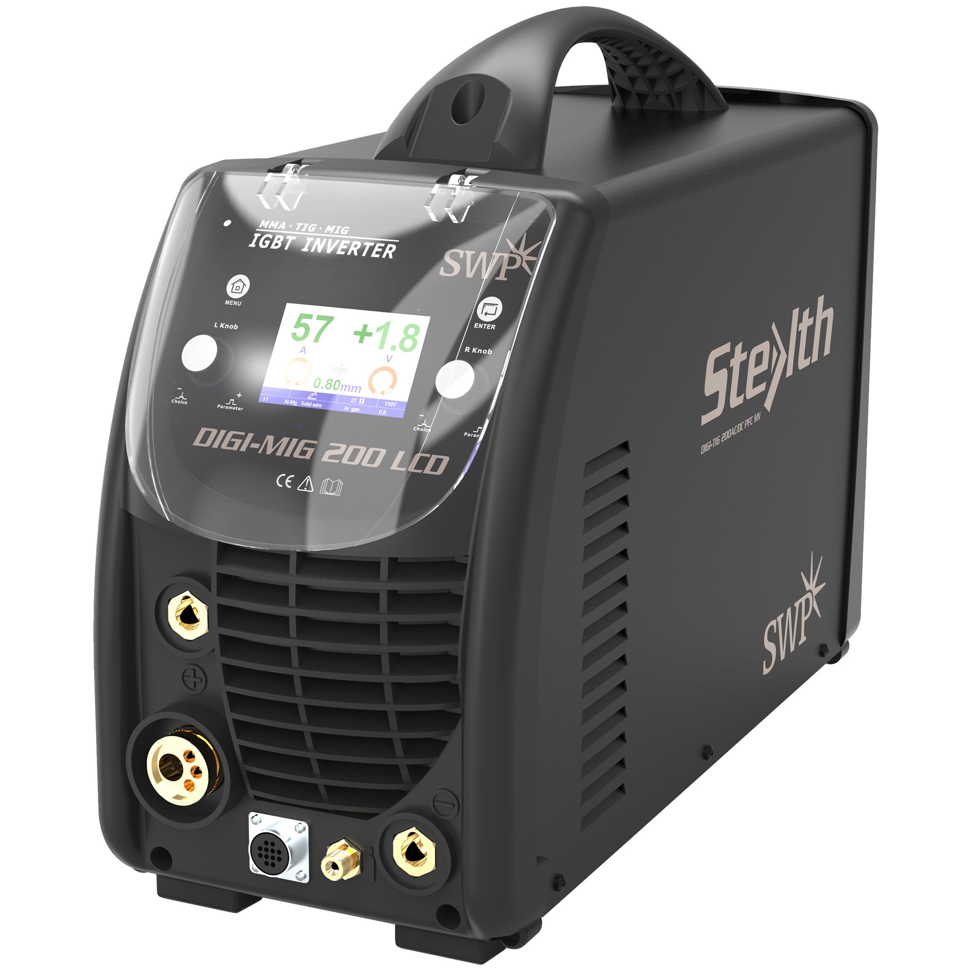 Stealth Digi-Mig 200 LCD PFC Multiprocess 110V/230V MIG Welding Machin ...