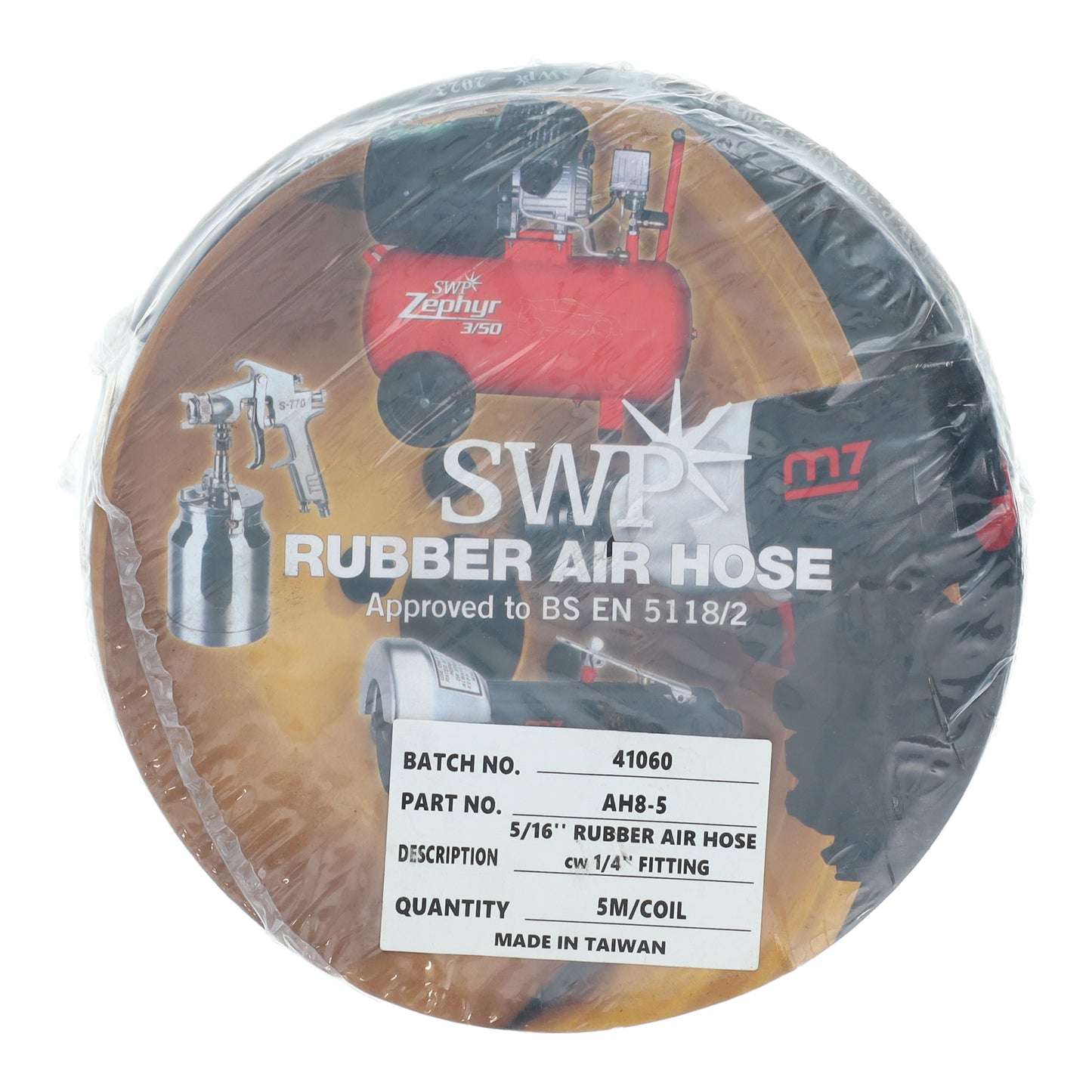 SWP Rubber Air Hose Assemblies with 1/4" BSP Fittings
