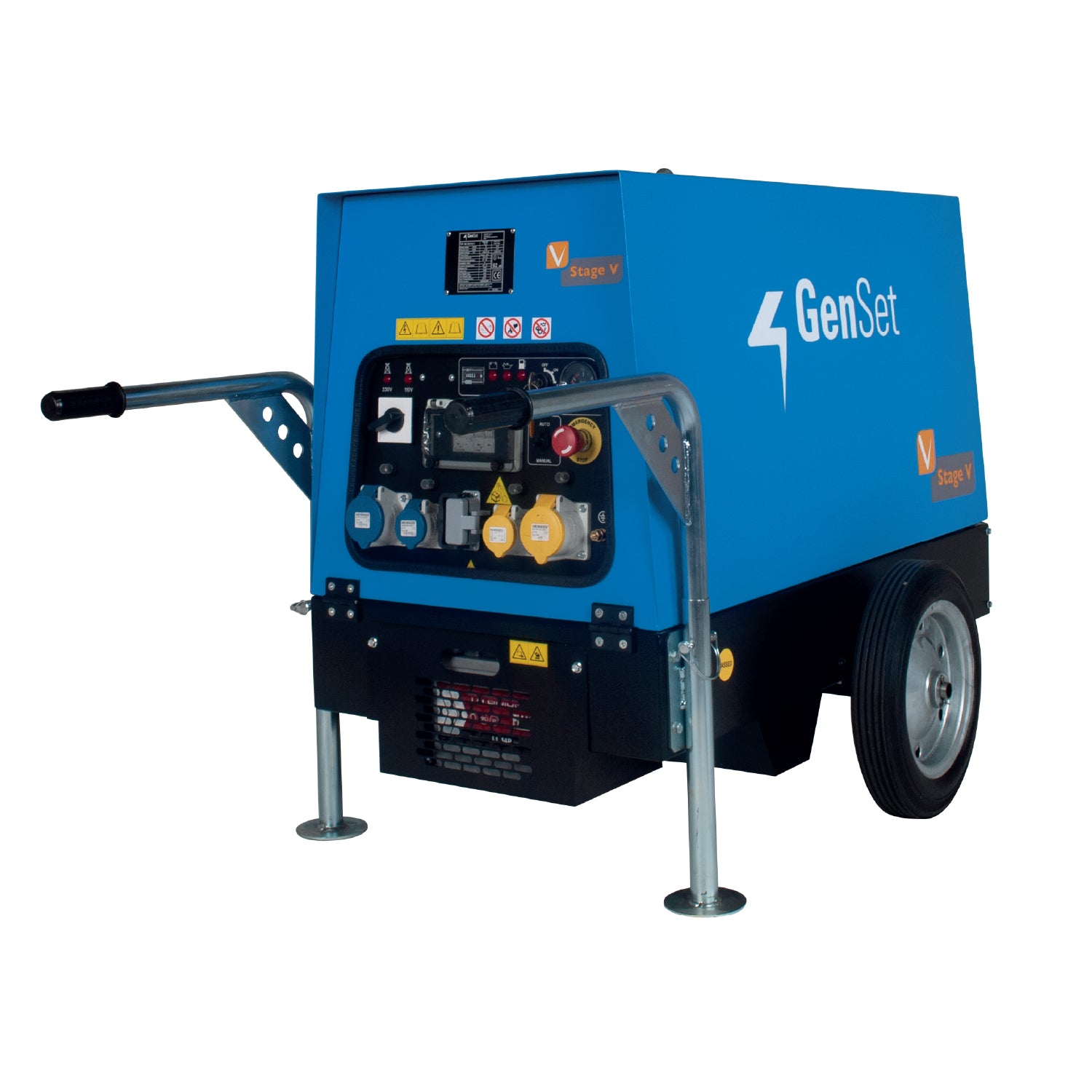 Blue GenSet Welder Generator on a white background