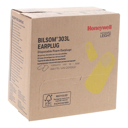 Honeywell Howard Leight Bilsom Uncorded 303L Disposable Ear Plugs 200 Pairs