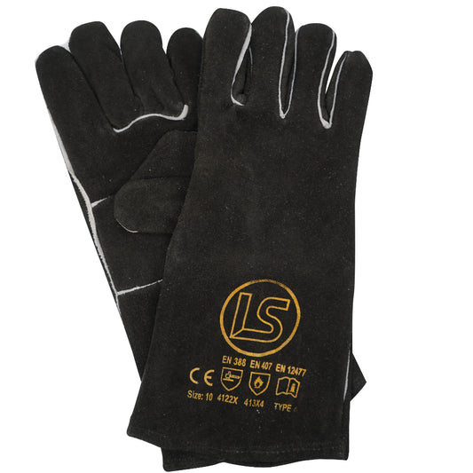 LS Branded Black Lined Welders Gauntlet