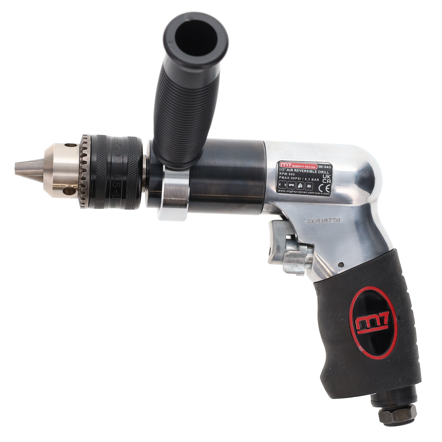 Mighty Seven 800 RPM 1/2" Air Reversible Drill with Key Chuck