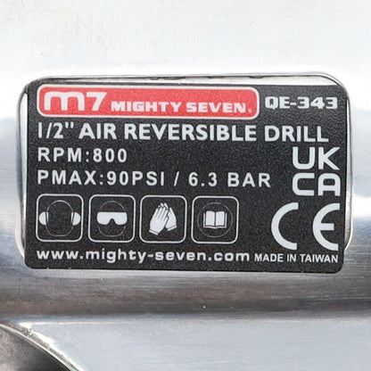 Mighty Seven 800 RPM 1/2" Air Reversible Drill with Key Chuck