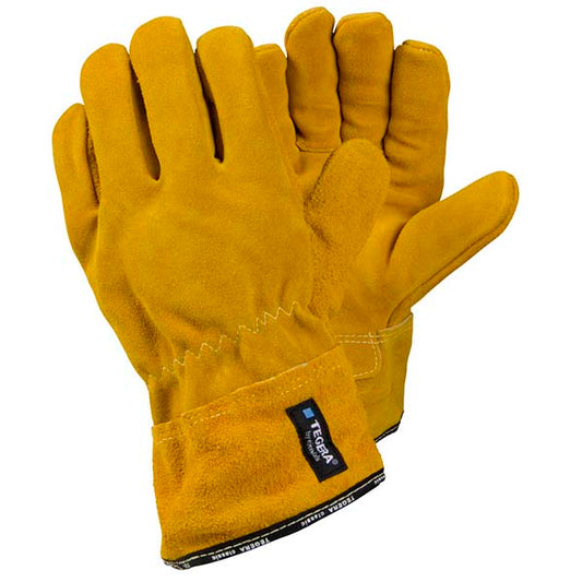 Ejendals Tegera Yellow Split Cowhide Heat Resistant Rigger Gloves
